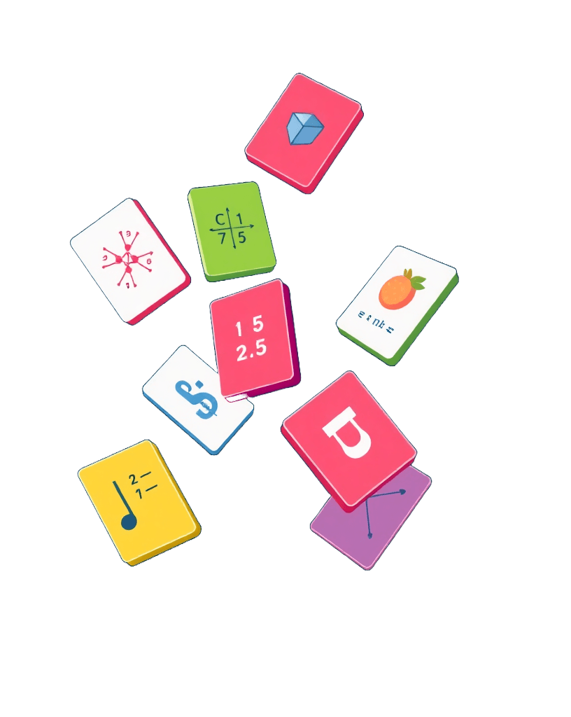 Flashcards floating Illustration